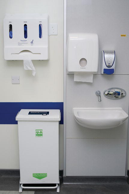 Clinical handwash basin.