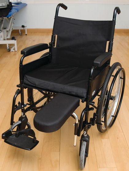 Wheelchair with amputee stump support. Source: Reproduced from Musculoskeletal Key ().