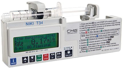 Example of a continuous syringe pump: the McKinley T34 Syringe Pump. 
Source: Reproduced with permission of BDB.