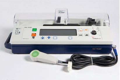 Patient‐controlled analgesia (PCA) pump, generally used in acute hospital settings.