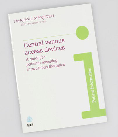 Patient information booklet on central venous access devices.