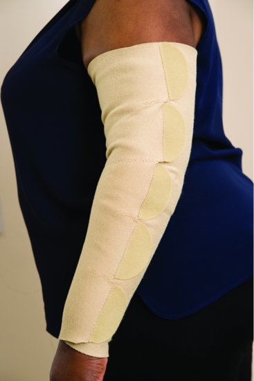 Adjustable wrap compression system for the arm.