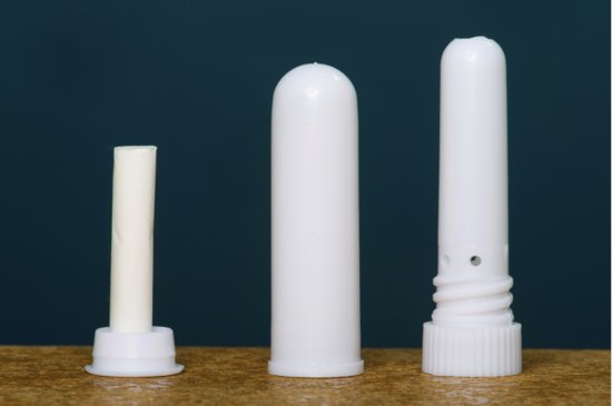 Parts of an aroma stick inhaler.